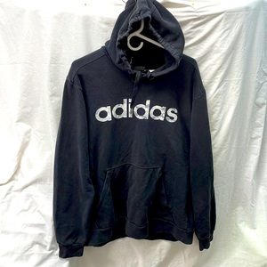 Adidas fleece pullover hoodie camouflaged logo sz L